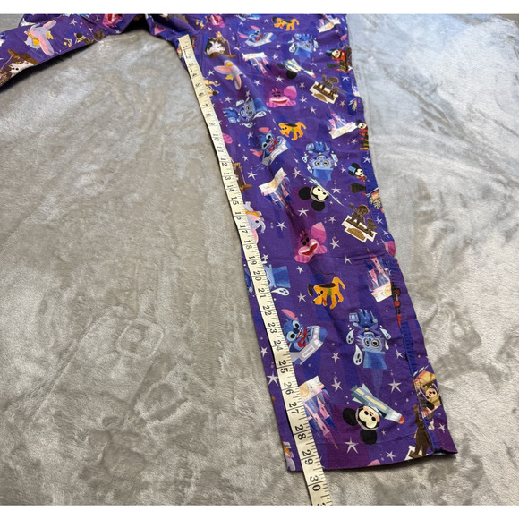 Disney Parks Joey Chou Lounge Pajama Pants Adult L Unisex Purple w/Characters - Picture 4 of 10